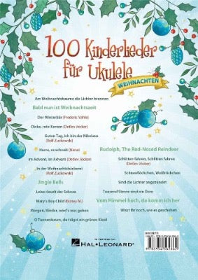 100 Kinderlieder für Ukulele Weihnachte Ukuleleboek