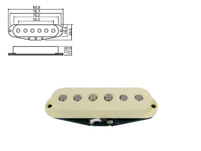 Gitaar Pickup Single Coil ST Gitaar Boston PU-13R-MT