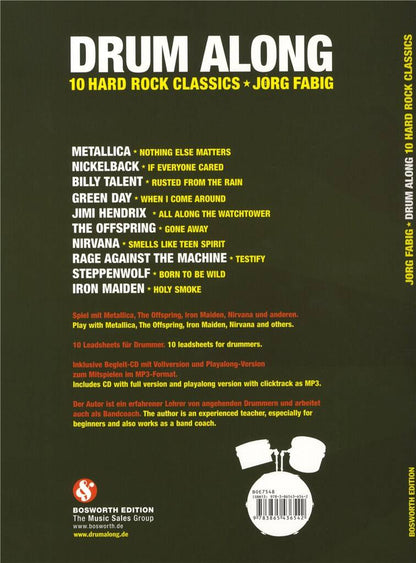 Drum Along 10 Hard Rock Classics Jorg Fabig