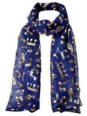 Muziekcadeau Sjaal blauw