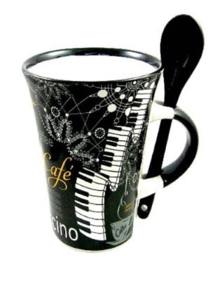 Beker Cappuccino met lepel muziekcadeaus