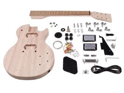 <strong>KIT-LP-15</strong> : gitaar zelfbouwpakket, Launcher Pro model, mahonie body, mahonie set hals, pau ferro toets, 2x HB