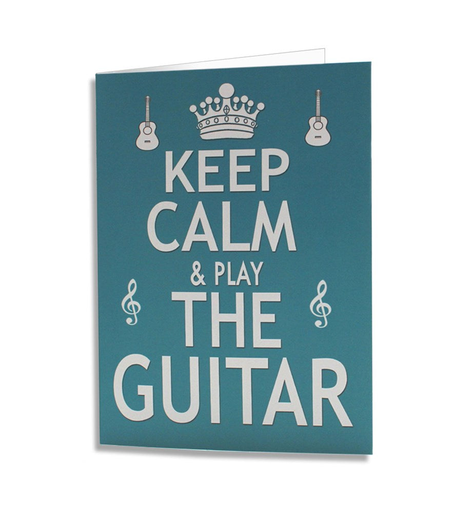keep calm and play the guitar wenskaart