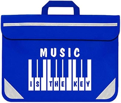 muziektas music is the key blauw