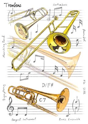 trombone wenskaart design
